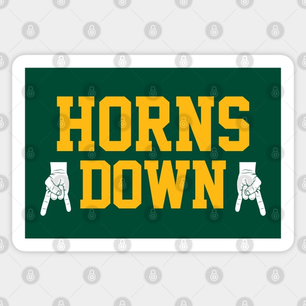 Horns Down - Green Sticker by KFig21